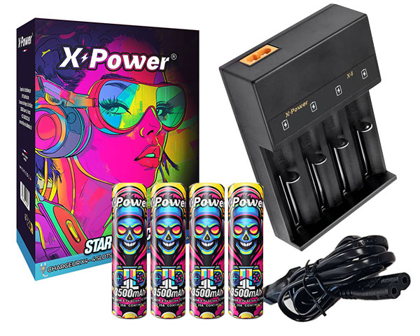 Pack Chargeur X4 Accus 18650 - X Power