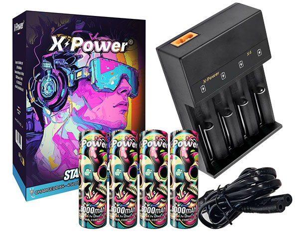Pack Chargeur puissant X4 Accus 21700 X Power